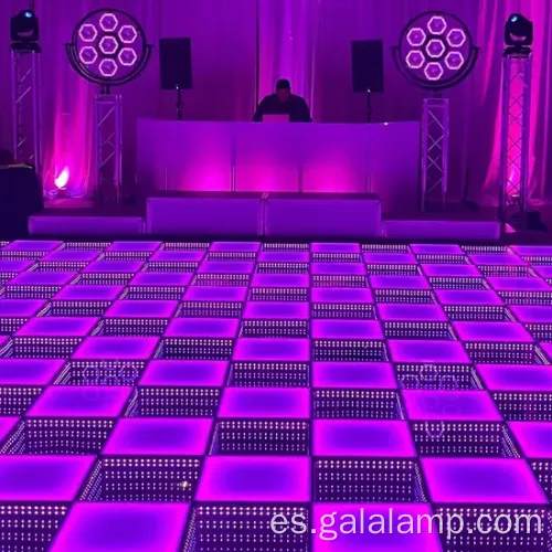 RGB Infinity Mirror Piel de baile con vidrio de efecto